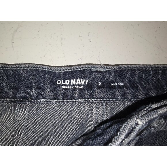 Old Navy Denim Cargo Maxi Skirt Mid-Rise Size 2 Blue Cotton Blend Front Slit - Picture 4 of 6